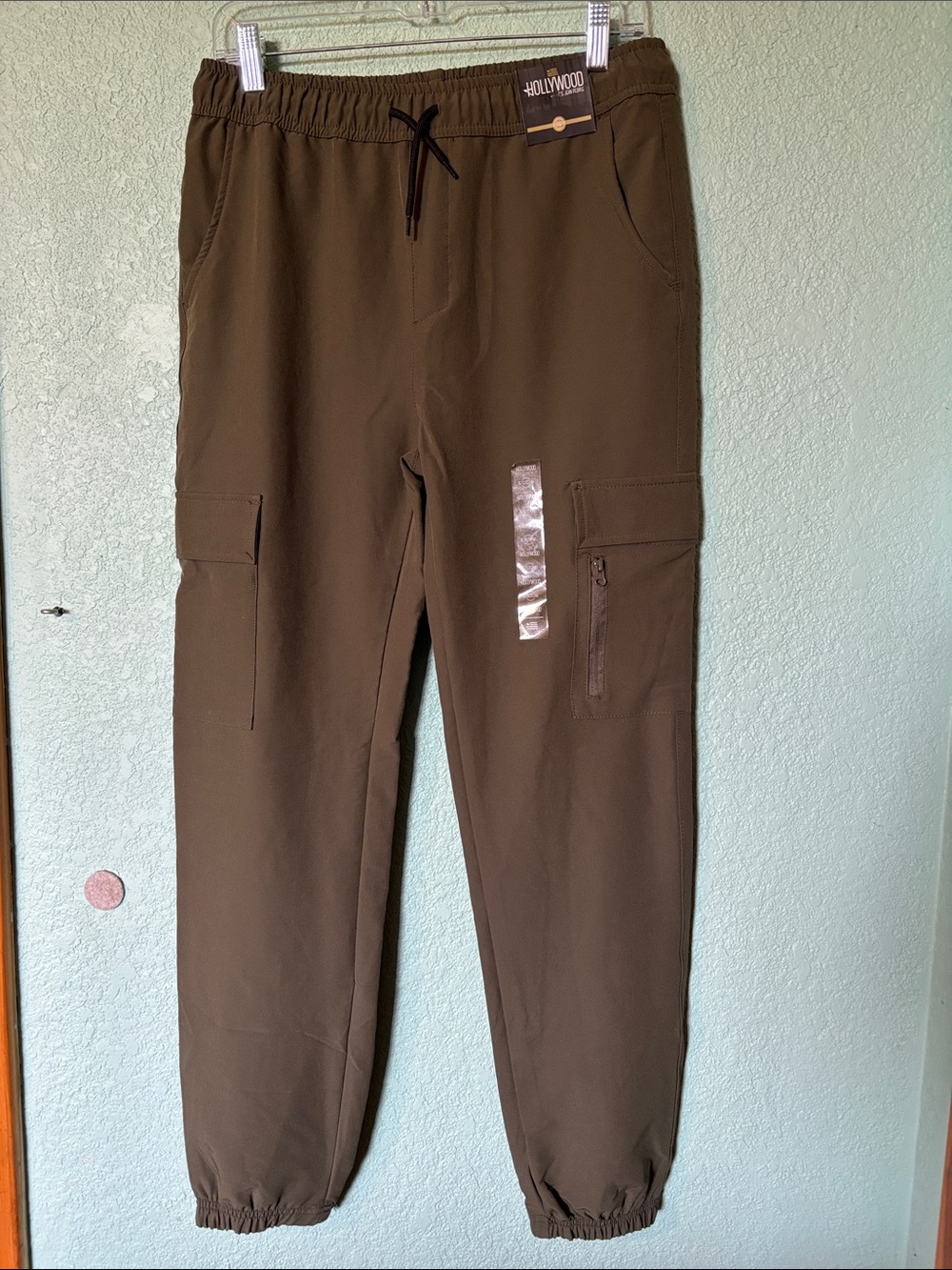 Hollywood The Jean People Boys Olive Green Cargo Jogger Pants Size XL NWT